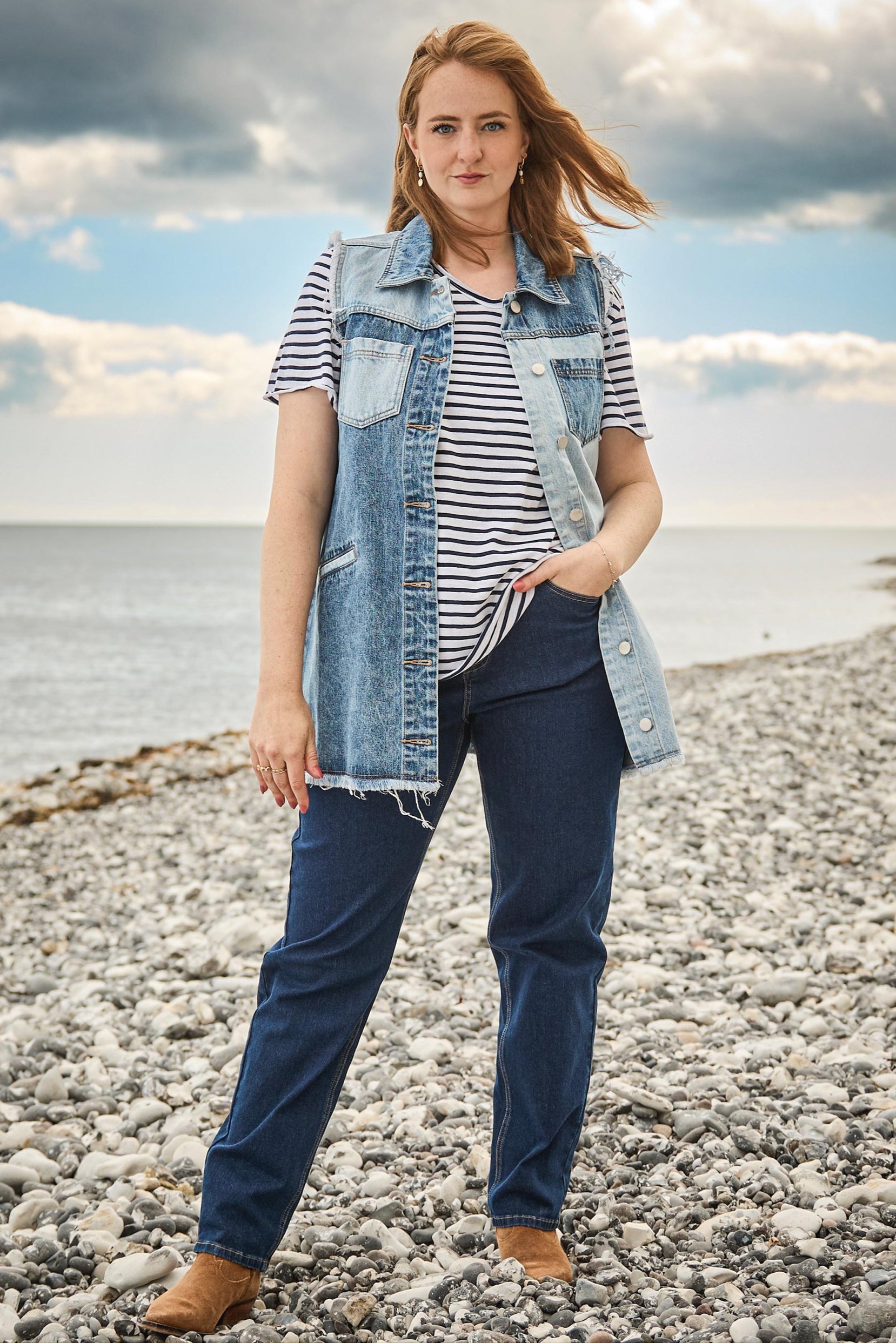 Avery Denim Lang vest