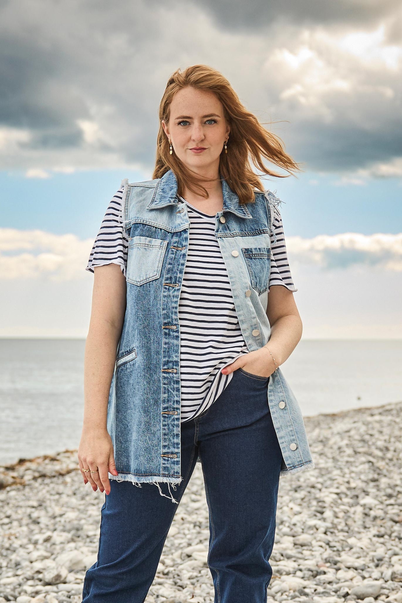 Avery Denim Lang vest