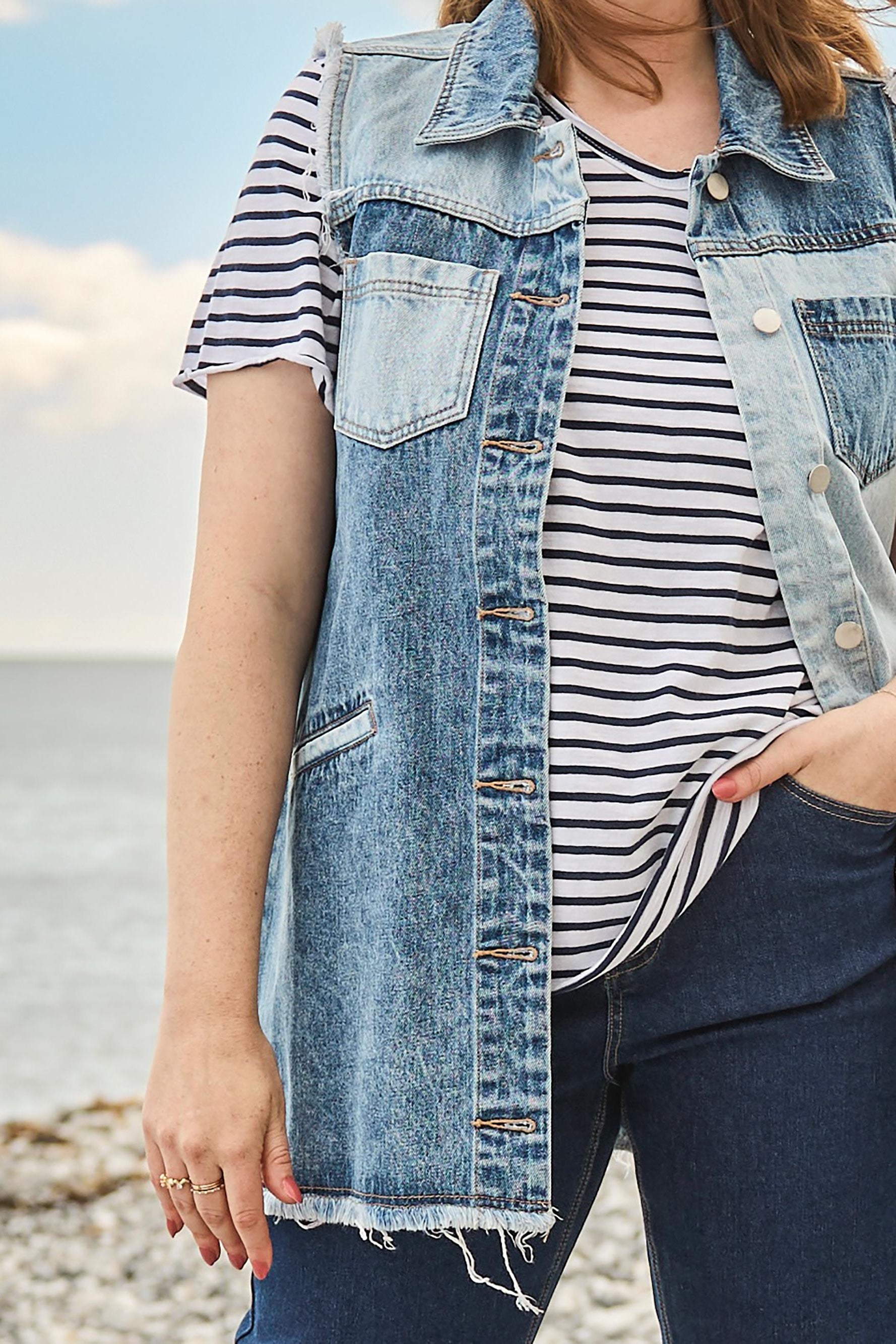 Avery Denim Lang vest