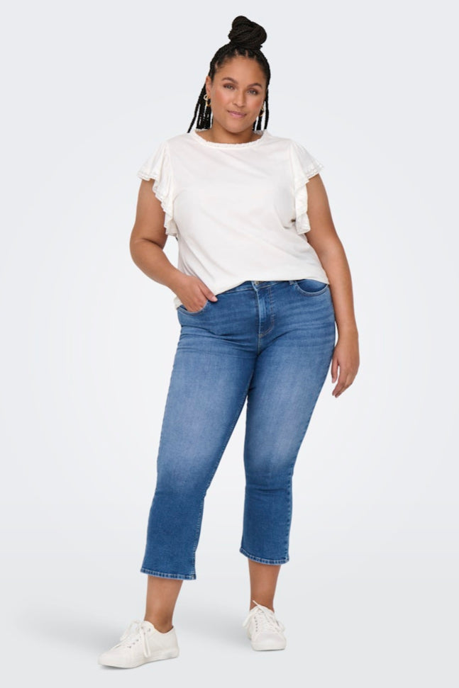 Willy Cropped 3/4 Flared Jeans Blå "32