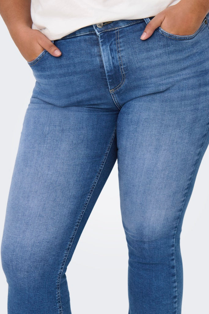 Willy Cropped 3/4 Flared Jeans Blå "32