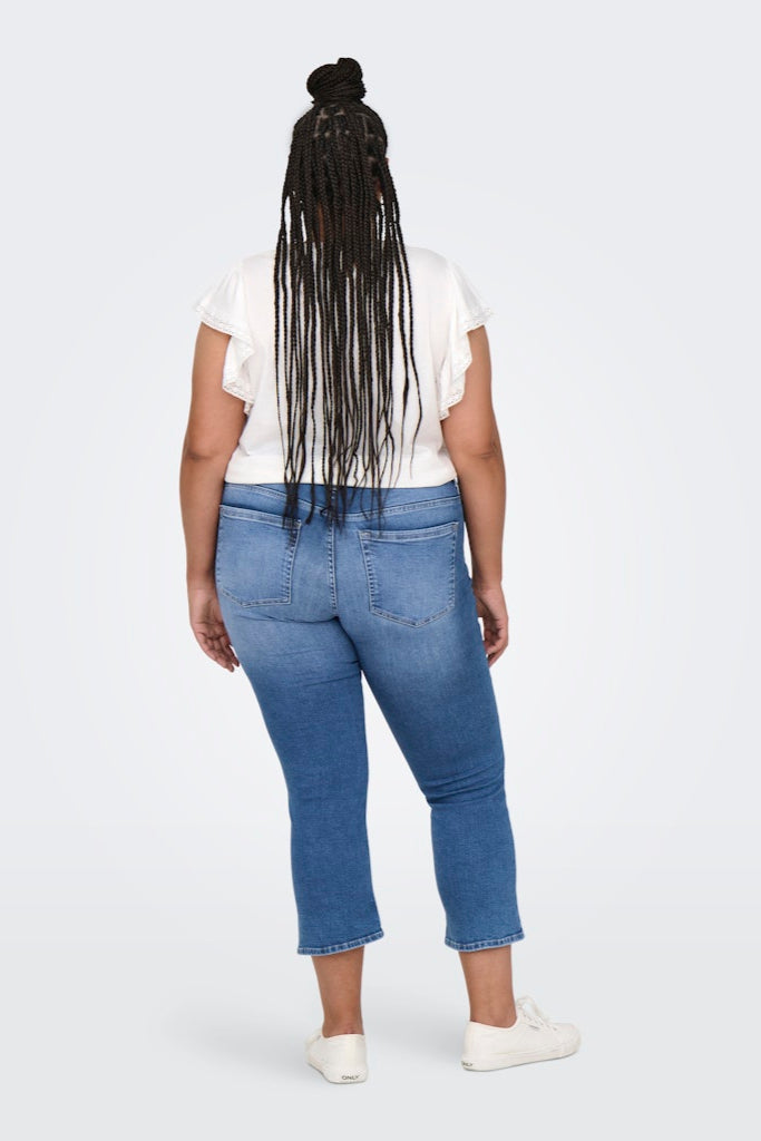 Willy Cropped 3/4 Flared Jeans Blå "32