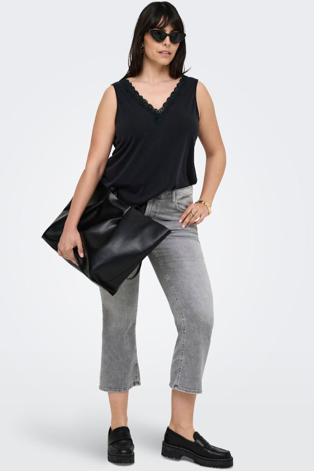 Willy Cropped 3/4 Flared Jeans Grå "30