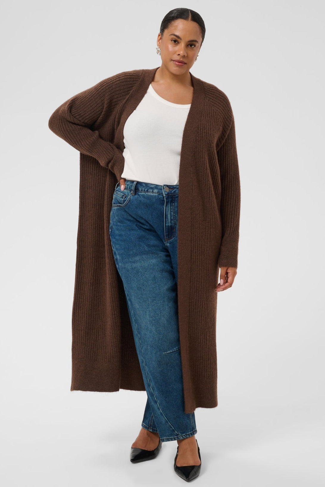 KCrinye Lang Cardigan Brun