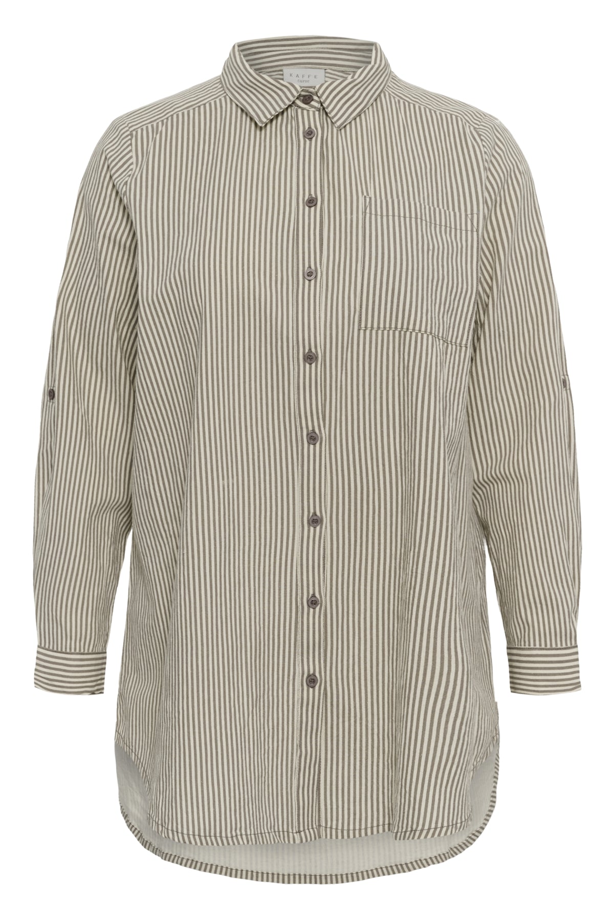KCnana Stribet Skjorte Beige