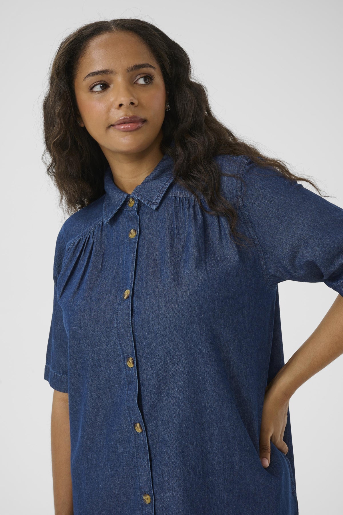 KClouisa Denim lang Kjole Mørkeblå