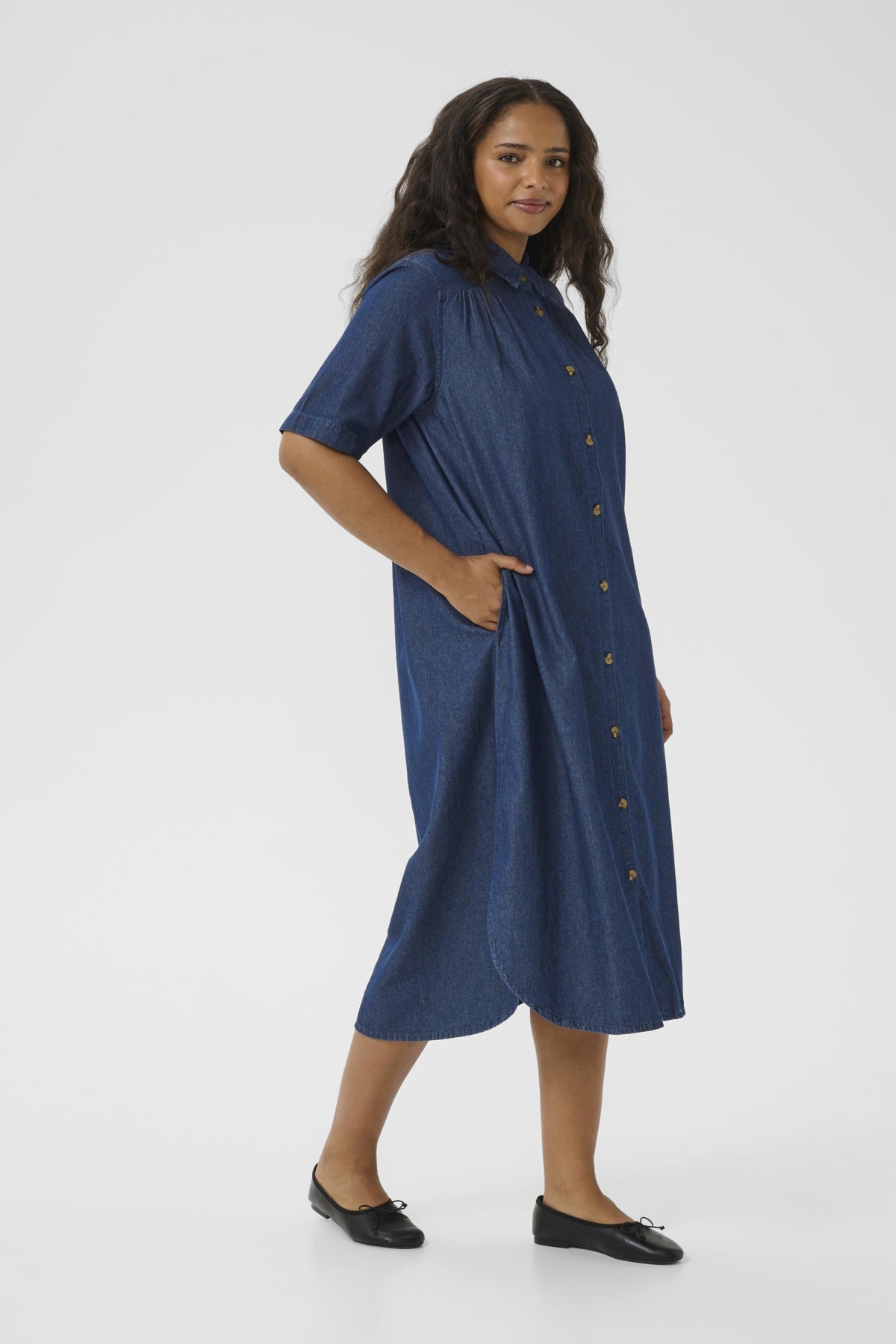 KClouisa Denim lang Kjole Mørkeblå