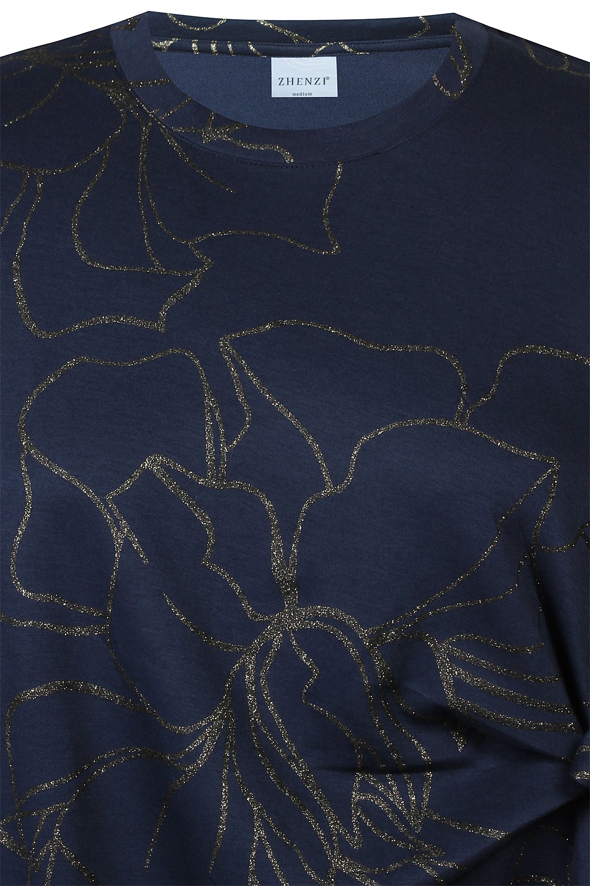 Mya Bluse Navy med sløfte