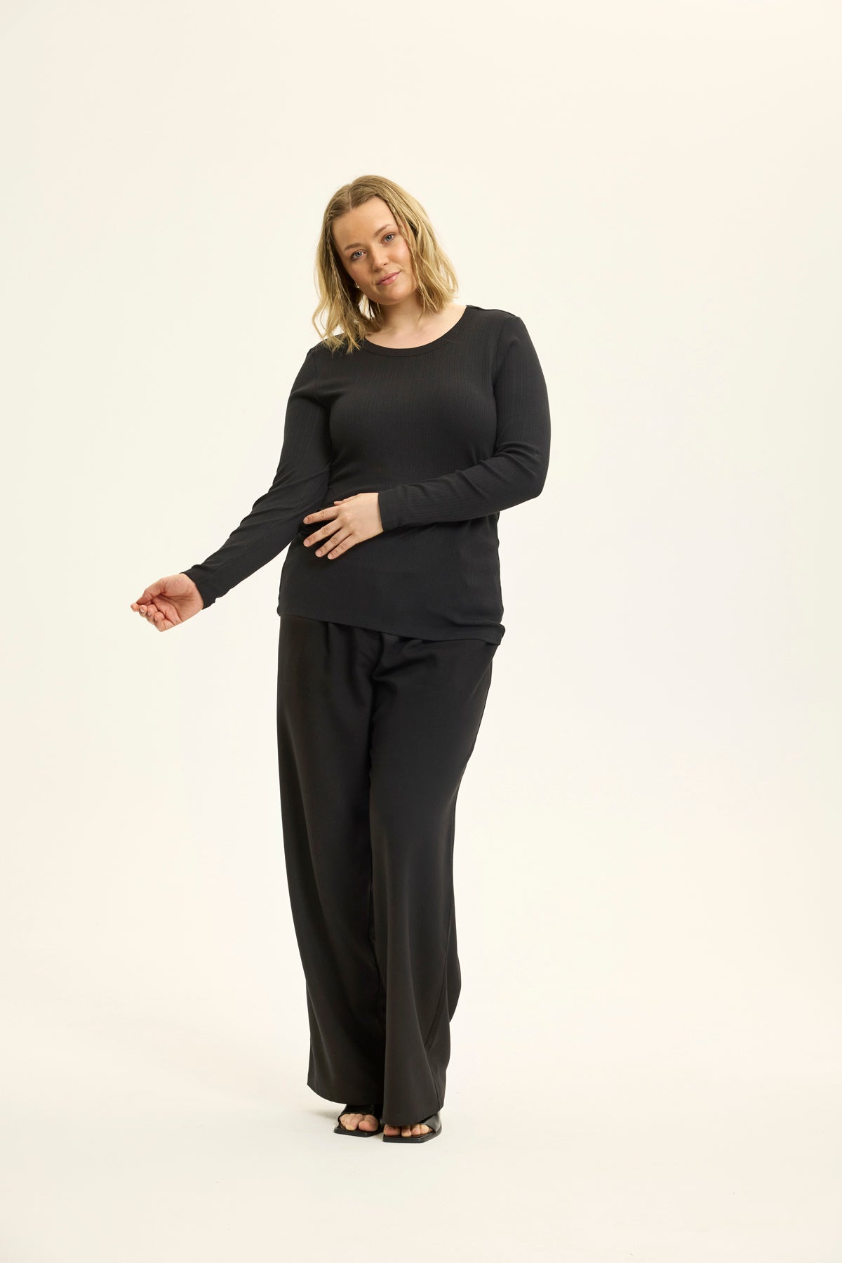 Magnolia langærmet T-shirt Sort
