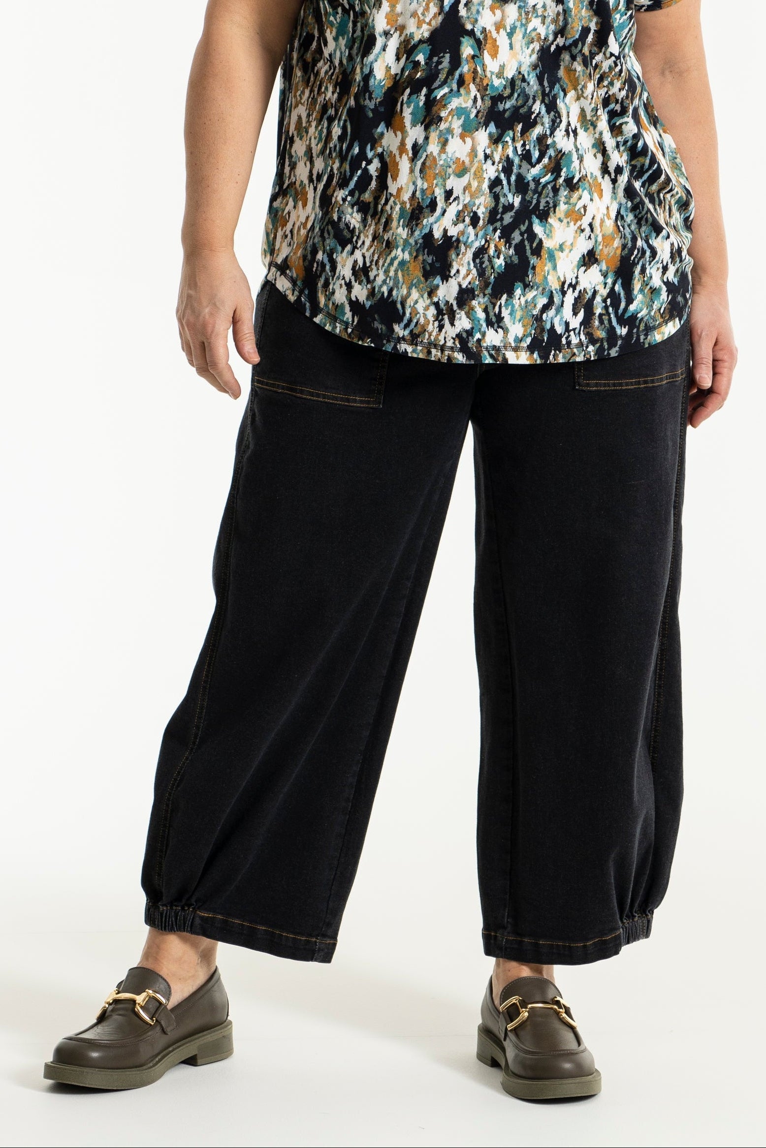 Clara Baggy Bukser Sort Denim