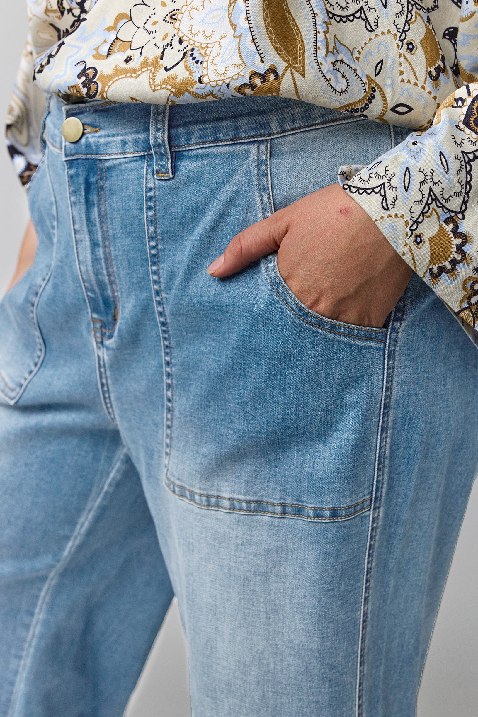 Clara Baggy Bukser Lyseblå Denim