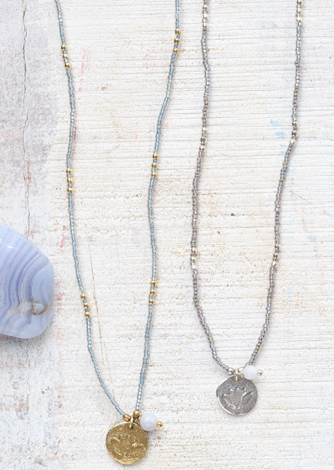 Timeless Blue Lace Agate Halskæde/armbånd